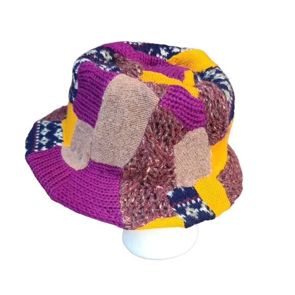 Patchwork Sweater Fedora Hat - Picture 5 of 9